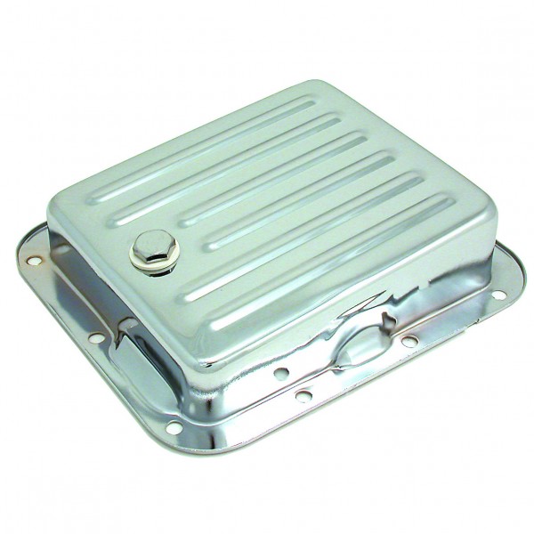 Transmission Pan Ford C4 OEM Depth Chrome Steel Finned Case Fill