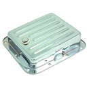 Transmission Pan Ford C4 OEM Depth Chrome Steel Finned Case Fill