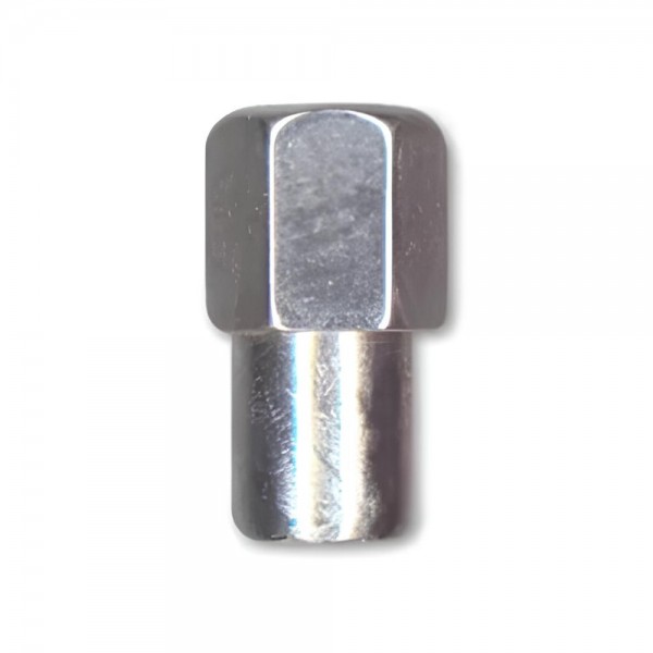 Single Chrome Flat Standard Mag Nut (Open Ended) - 12mm x 1.25 Thread, 21mm Hex
