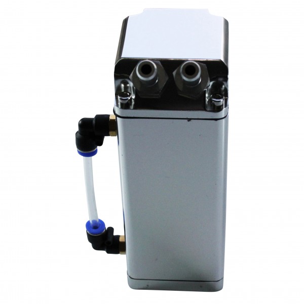 Catch Can Silver Square Alloy with Hose Fittings (600ml) 4WD 175x80x65mm