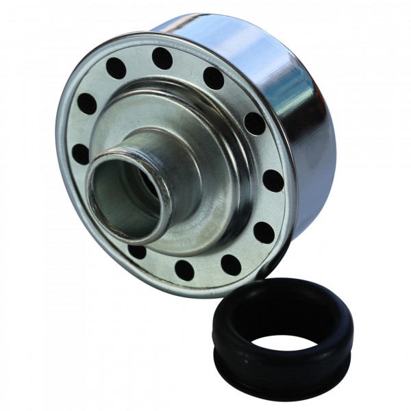 Valve Cover Breather Cap Push In 1"(25mm) Neck Chromed Steel+Grommet