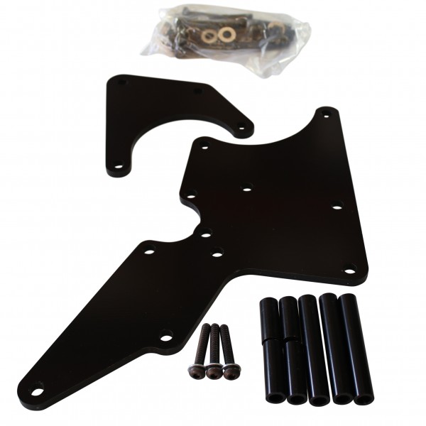 LS Chevrolet Alternator+Type 2 Style Power Steering Relocation Bracket Kit Black