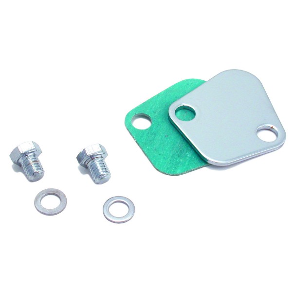 Fuel Pump Block Off Chrome Holden 6 Big Block Chevrolet with Bolts + Gasket