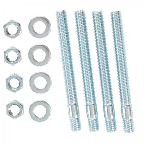 Carburettor Mount Stud Kit 3-5/16" x 5/16" Thread Silver Stud with hardware