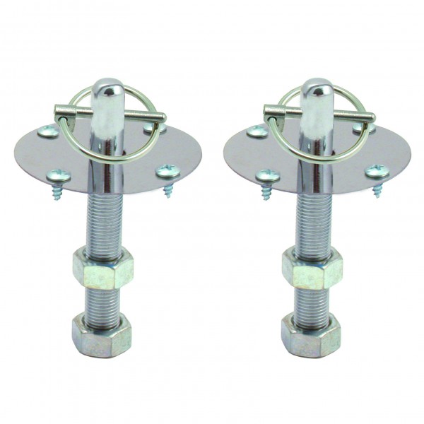 Hood Pin Kit Torsion Clip Type Chrome with 2 ea posts, scuff plates, etc
