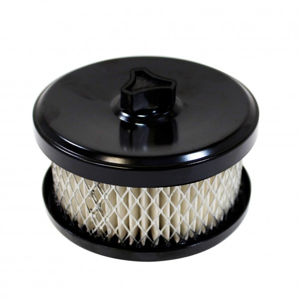 Black Plain Dish Style Air Cleaner 4" Wide x 2" Tall  -2 5/8" & 2-5/16" neck