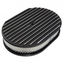 Oval Black Full Finned Air Cleaner 12" x 2" Holley Edelbrock Quadrajet Carter