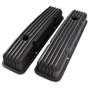Valve Covers Black Chevrolet V8 Small Block 283-400 Finned Alloy Low Baffled-pr
