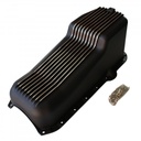 Oil Pan Chevrolet Sm Block 283-350 1980-85 Black Alloy Finned 2pce Rear Main
