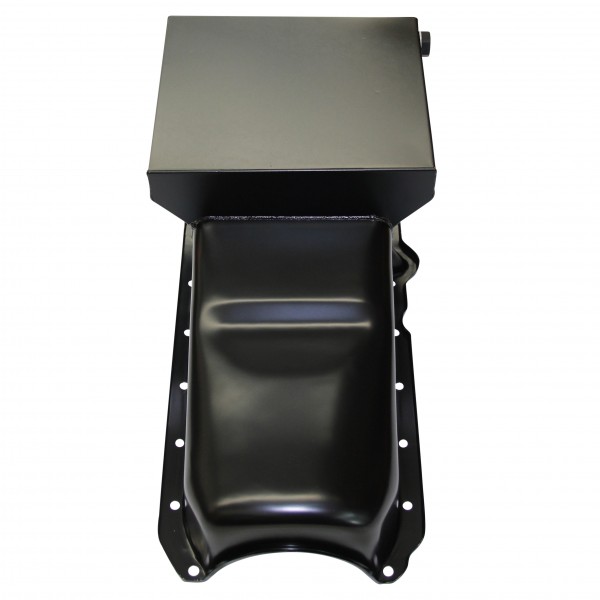 Oil Pan Chevrolet Sm Block 283-350 1986 on Extra Capacity 1pce Rear Main Black