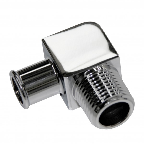 Chrome Aluminium Fitting 90 Degree 5/8" Barb Male x 1/2" Npt Thread