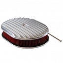 Oval Full Finned Air Cleaner 12" x 2" Holley Edelbrock Quadrajet Red Filter