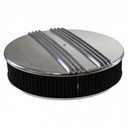 Dual Centre Finned Aluminium Air Cleaner 14" x 3" Holley Edelbrock Black Filter