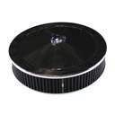 Chrome Air Filter Cleaner 14" x 3" Holley or Holden Quadrajet Base Black Element