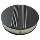 Black Alloy Dual Centre Finned Air Cleaner 14" x 3" Holley Edelbrock Paper Filt