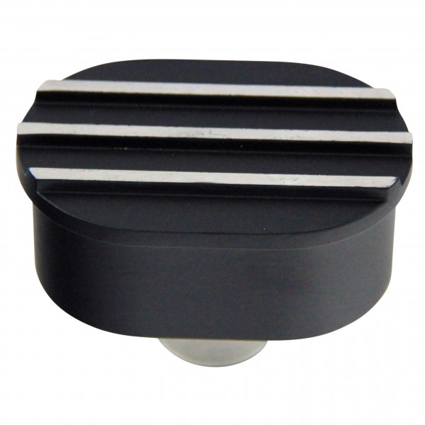 Valve Cover Breather Cap Push In 1"(25mm) Neck Alloy Black Oval Finned
