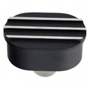 Valve Cover Breather Cap Push In 1"(25mm) Neck Alloy Black Oval Finned