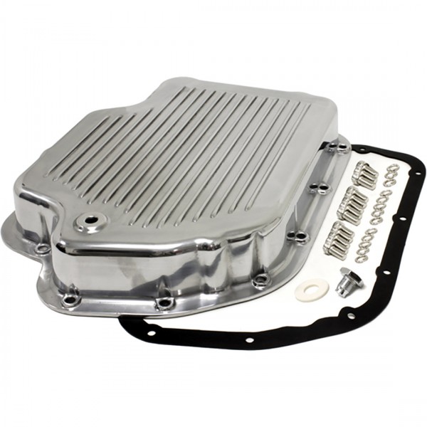 Transmission Pan GM Turbo 400 Polished Alloy Depth 2-1/4" Extra Deep Fins
