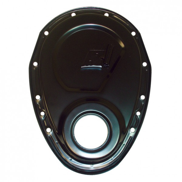 Timing Cover Chevrolet Small Block with Tab (4-1/4" from top) Black Steel