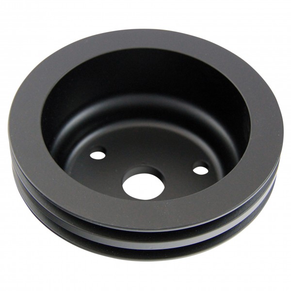 Pulley Crankshaft Double Groove Lwp Black Alloy Small Block Chevrolet 265-400