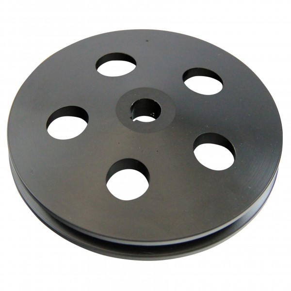 Pulley GM Power Steering Single Groove Black Alloy 5/8" Shaft 5-3/4" Diam