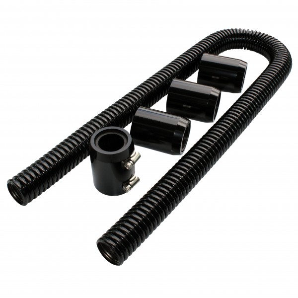 Radiator Flexible Hose Kit 48" long Black Stainless-Alloy 1-5/8"-1-1/2"-1-1/4"ID