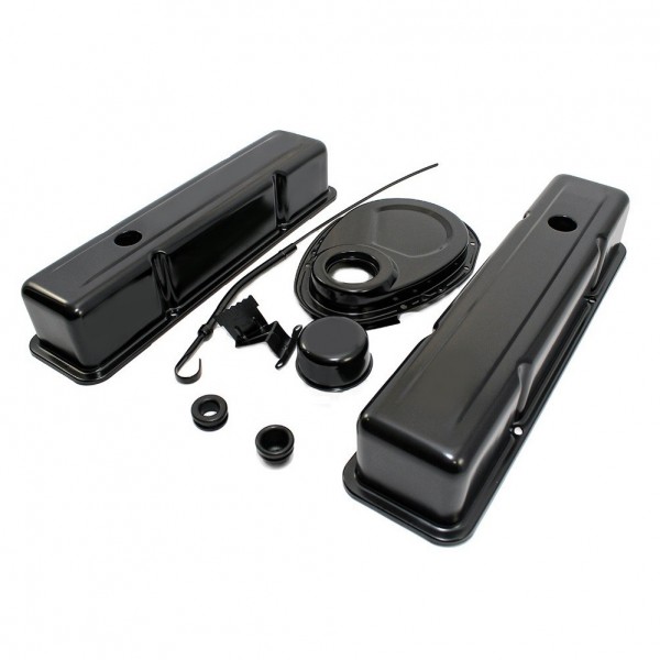 Chevrolet Small Block V8 Engine Dress Up Kit with Black Tall Valve Cover