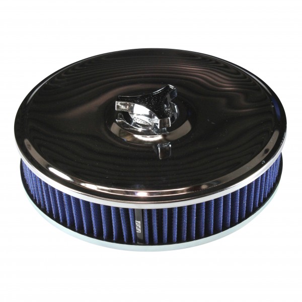 Chrome Air Cleaner 9" Wide x 2" Tall Suit 2-5/16" Stromberg Carb Blue Element