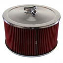 Chrome Air Cleaner 9" Wide x 5" Tall Suit 2-5/16" Stromberg Carb Red Element
