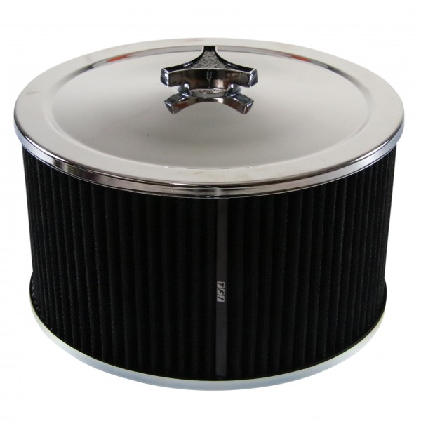 Chrome Air Cleaner 9" Wide x 5" Tall Suit 2-5/16" Stromberg Carb Black Element