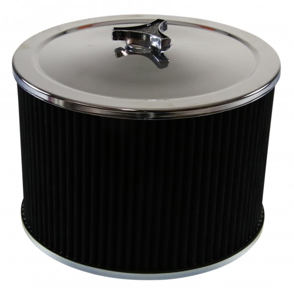 Chrome Air Cleaner 9" Wide x 6" Tall Suit 2-5/16" Stromberg Carb Black Element