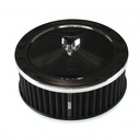 Chrome Air Cleaner 6-3/8" Wide x 2-1/2" Tall Suit 2-5/8" Carb Black Washable Ele