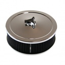 Chrome Air Cleaner 9" Wide x 3" Tall Suit 2-5/8" WW Stromberg Carb Black Element