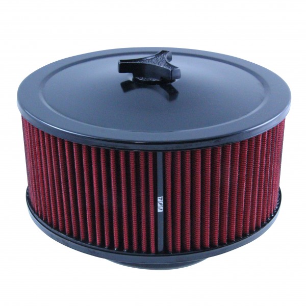 Black Air Cleaner 9" Wide x 4" Tall Holley Edelbrock Carburettor Red Element