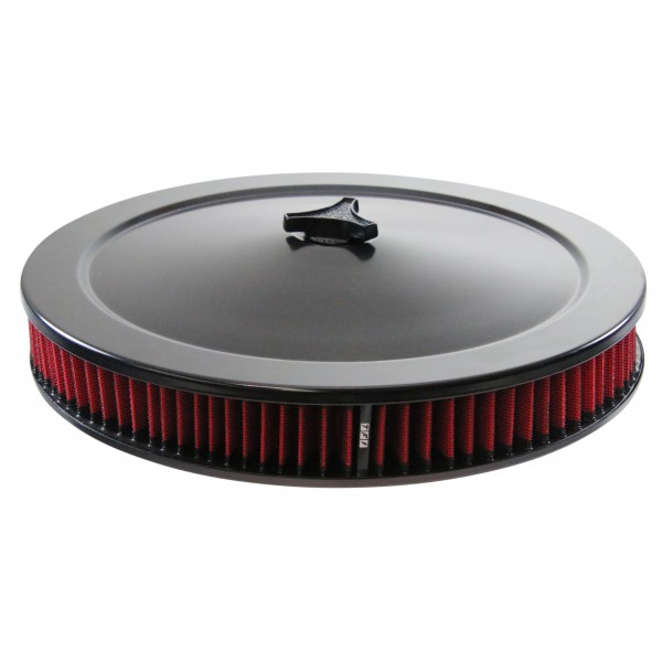 Black Air Filter Cleaner 14" x 2" Holley Rochester Recessed Base Red Element