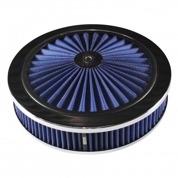 Extraflow Blue Chrome Air Cleaner Filter 9"x 2" Assy fit Stromberg 2-5/16" Base