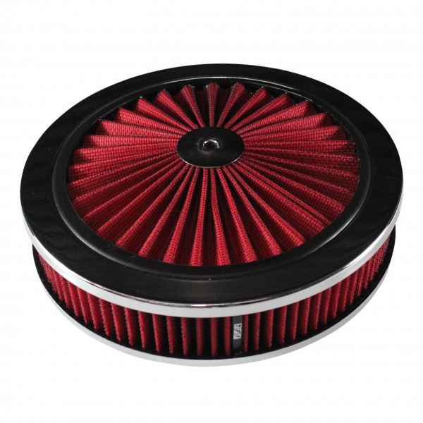 Extraflow Red Chrome Air Cleaner Filter 9"x 2" Assy fit Stromberg 2-5/8" Base