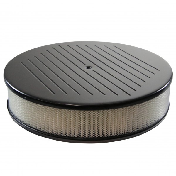 Black Ball Milled Aluminium Air Cleaner 14" x 3" Holley Edelbrock Paper Filter