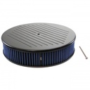 Black Ball Milled Aluminium Air Cleaner 14" x 3" Holley Edelbrock Blue Filter