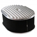 Oval Full Finned Air Cleaner 12" x 4" Holley Edelbrock Quadrajet Black Filter