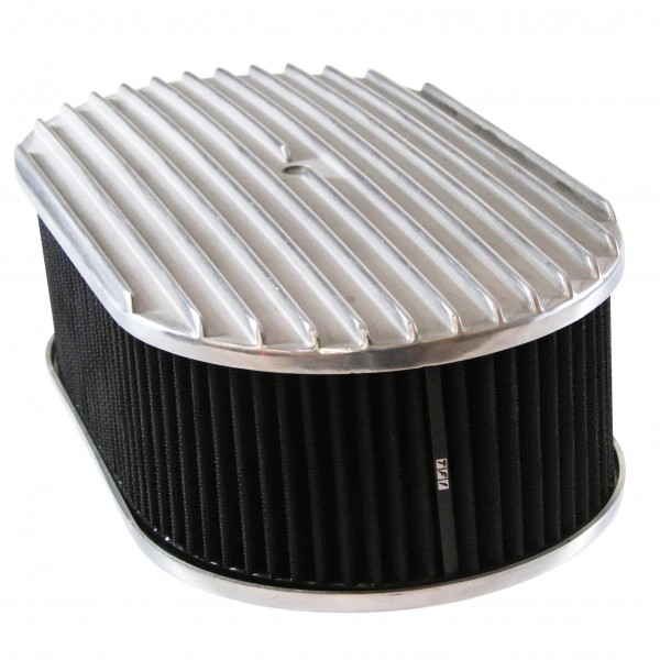 Oval Full Finned Air Cleaner 15" x 4" Holley Edelbrock Quadrajet Black Filter