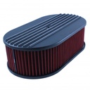 Oval Black Half Finned Air Cleaner 15" x 4" Holley Edelbrock Quadrajet Carter