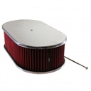 Oval Smooth Air Cleaner 15" x 4" Holley Edelbrock Quadrajet Carter Red Filter