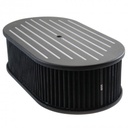 Oval Black Ball Milled Air Cleaner 15" x 4" Holley Edelbrock Quadrajet Carter