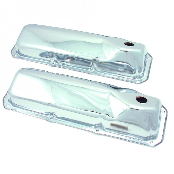 Valve Covers Chrome Ford Cleveland V8 302-351-400 OEM Height Baffled-pr