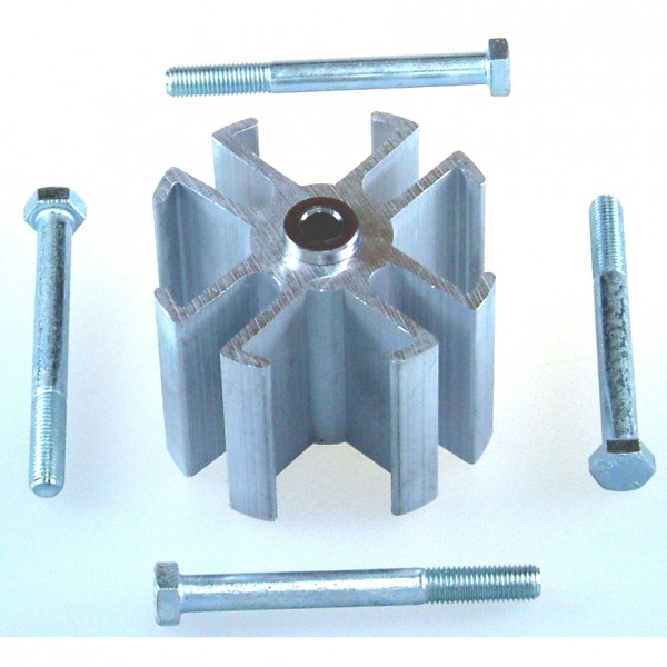 Aluminum Universal Fan Spacer 2" Thick 5/8" Pilot With Bolts, Washers - Machined