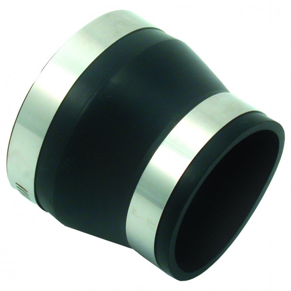 Air Intake Coupler Reducer 4 Inch-3.5 Inch Black with Hose Clamps