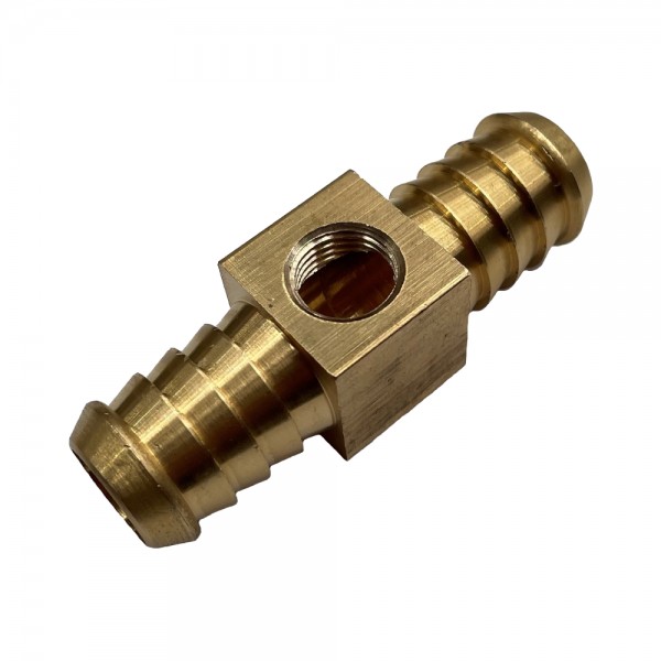 Brass Branch Hose Tee 3/4" (19.1mm) Hose Tube to 1/4" (11.2mm) Female NPT Thread