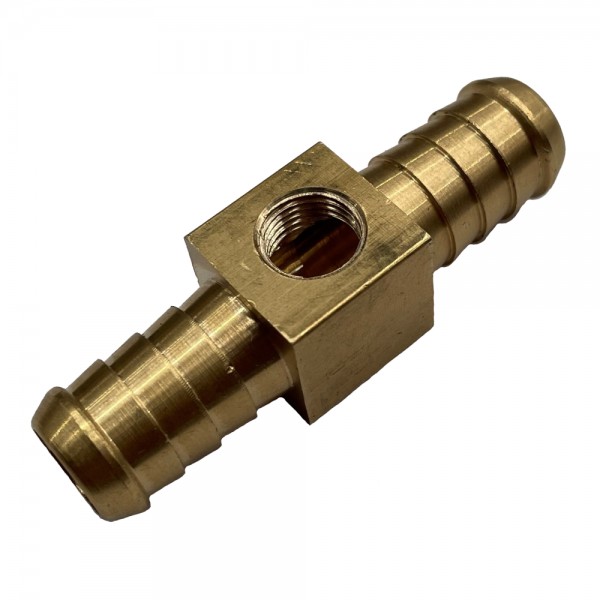 Brass Branch Hose Tee 1/2" (12.7mm) Hose Tube to 1/8" (8.4mm) Female NPT Thread
