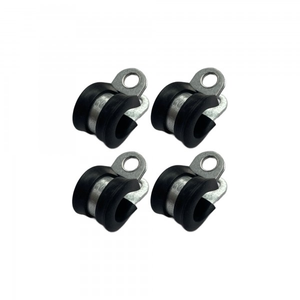 Rubber Lined P Clip Cushion Clamps 10mm - 4 Pack
